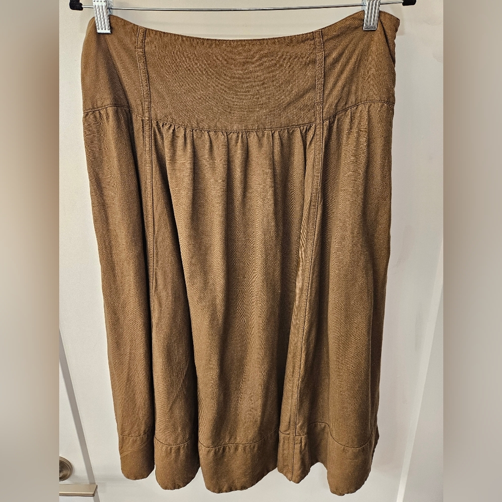 Vintage - Linen Blend Larry Levine Green Skirt - Size 12